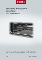 Miele H6560BP Instructions D'utilisation Et D'installation