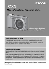 Ricoh CX3 Mode D'emploi