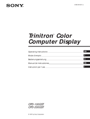 Sony Trinitron SPD-100GST Mode D'emploi