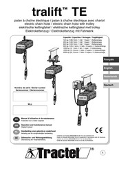 Tractel tralift TE Manuel D'utilisation Et De Maintenance