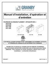 Granby KLR-100 Manuel D'installation, D'opération Et D'entretien