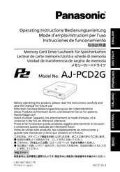 Panasonic AJ-PCD2G Mode D'emploi