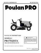 Poulan Pro PR17542STA Manuel Du Propriétaire