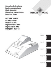 Mettler Toledo RS-P42 Mode D'emploi