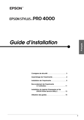 Epson STYLUS PRO 4000 Guide D'installation