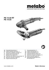 Metabo PE 15-20 RT Instructions D'utilisation Originales