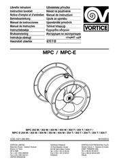 Vortice MPC-E Série Notice D'emploi Et D'entretien