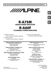 Alpine R-A60F Mode D'emploi