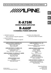 Alpine R-A75M Mode D'emploi