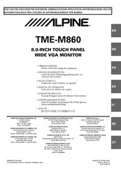 Alpine TME-M860 Mode D'emploi