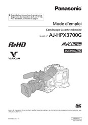 Panasonic AJ-HPX3700G Mode D'emploi