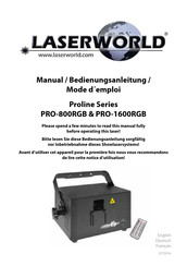 Laserworld Proline PRO-1600RGB Mode D'emploi