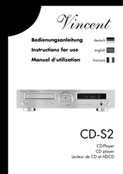 VINCENT CD-S2 Manuel D'utilisation