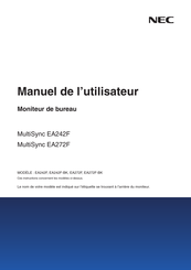 NEC MultiSync EA272F-BK Manuel De L'utilisateur