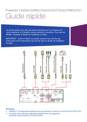 Epson PowerLite L610W Guide Rapide