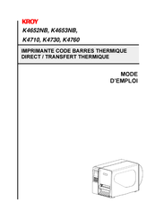Kroy K4653NB Mode D'emploi