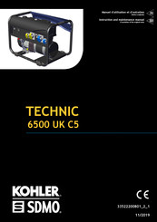 SDMO Kohler TECHNIC 6500 UK C5 Manuel D'utilisation Et D'entretien