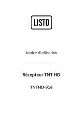 Listo TNTHD-916 Notice D'utilisation