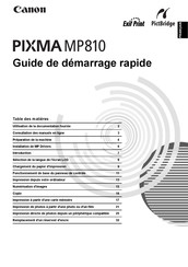 Canon PIXMA MP810 Guide De Démarrage Rapide