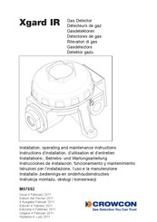 Crowcon Xgard IR Instructions D'installation, D'utilisation Et D'entretien