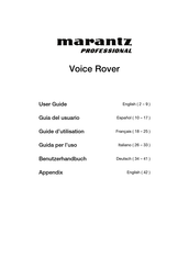 Marantz professional Voice Rover Guide D'utilisation