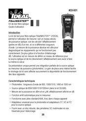 IDEAL 33-931 FiberMASTER Guide D'utilisation