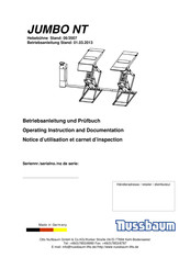 Nussbaum JUMBO NT Notice D'utilisation Et Carnet D'inspection