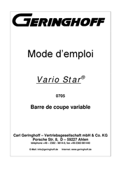 Geringhoff Vario Star VS 760 Mode D'emploi