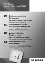 Becker Centronic SunWindControl SWC411 Notice D'utilisation