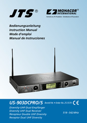 Monacor International JTS US-903DCPRO/5 Mode D'emploi