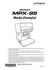 Roland Metaza MPX-95 Mode D'emploi