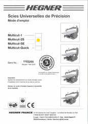 Hegner Multicut-2S Mode D'emploi