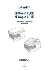 Olivetti d-Copia 201D Mode D'emploi