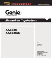Terex Genie Z-30/20N Manuel De L'opérateur