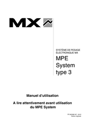 MX MPE 3 Manuel D'utilisation