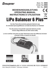 GRAUPNER LiPo Balancer 6 Plus Instructions D'utilisation