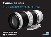 Canon EF70-200mm f/2.8L IS III USM Mode D'emploi