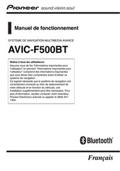 Pioneer AVIC-F500BT Manuel De Fonctionnement