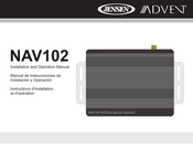 Audiovox JENSEN ADVENT NAV102 Instructions D'installation Et D'opération
