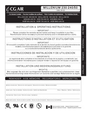 CG AIR MILLENIUM M0-LL-230/50 Instructions D'installation Et D'utilisation