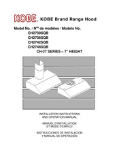 Kobe Range Hoods CH2742SQB Manuel D'installation Et Mode D'emploi