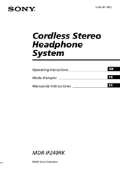 Sony MDR-IF240RK Mode D'emploi