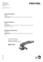 Festool RAS 115 E Guide D'utilisation