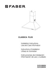 Faber CLASSICA PLUS CLPL36SSV Instructions D'installation