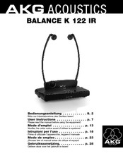 AKG Acoustics BALANCE K 122 IR Mode D'emploi