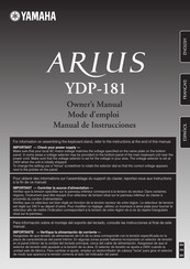 Yamaha ARIUS YDP-181 Mode D'emploi