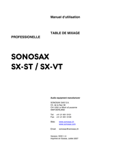 Sonosax SX-VT Manuel D'utilisation