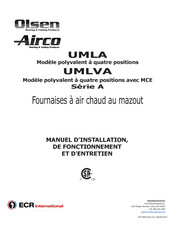ECR Olsen Airco UML90ARF Manuel D'installation, De Fonctionnement Et D'entretien