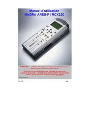 Nagra RCX220 Manuel D'utilisation