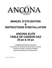 Ancona ELITE 30 Manuel D'utilisation Et Instructions D'installation